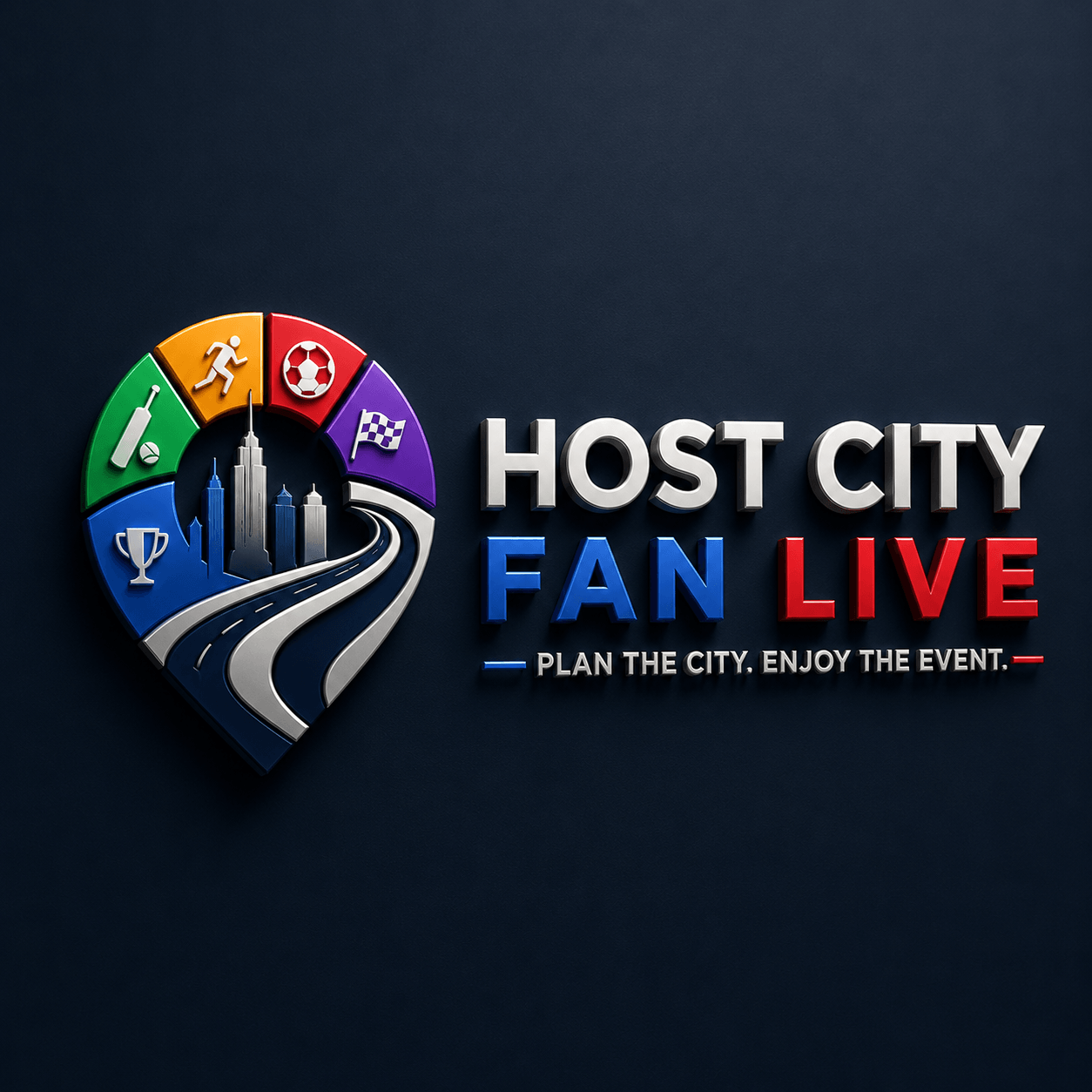 Host City Fan Live major event travel brand logo